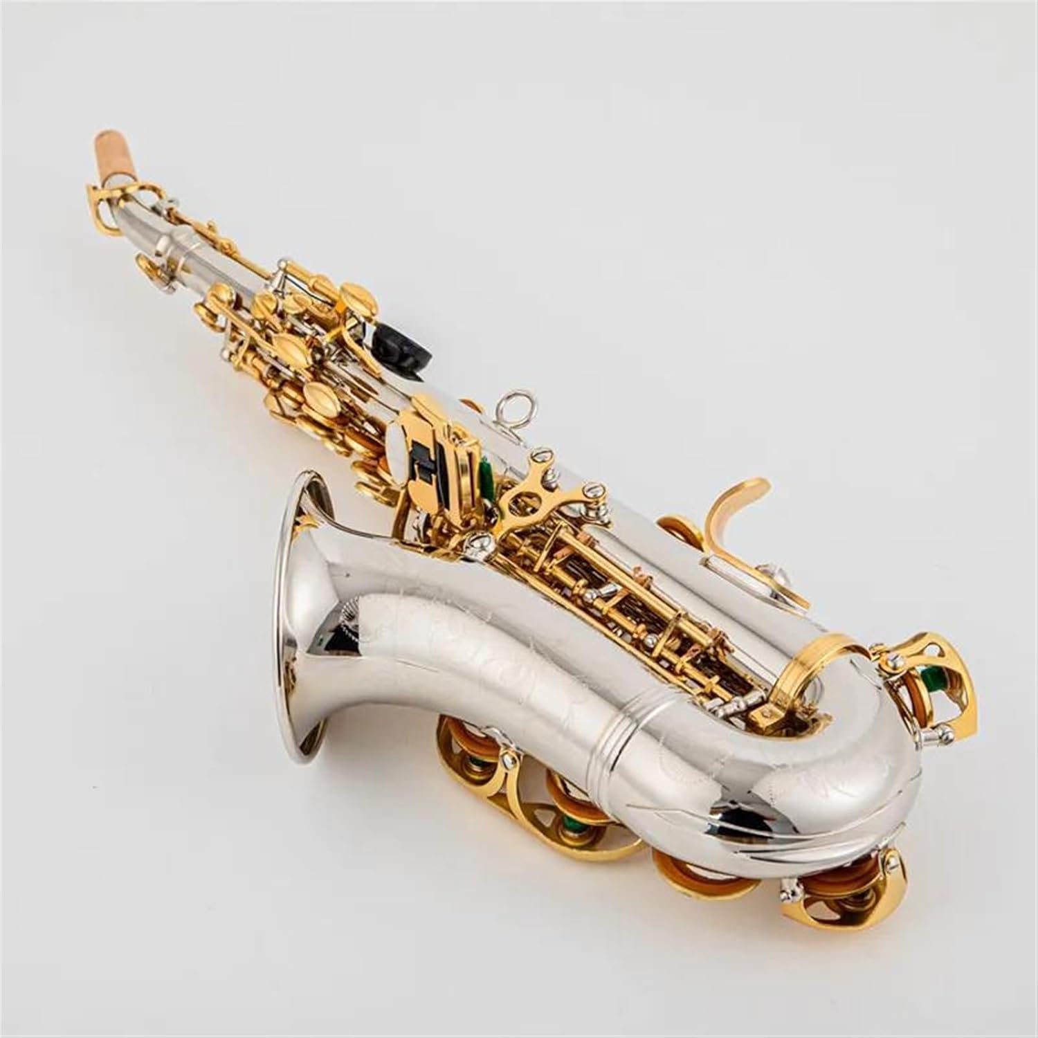 Bb Treble Saxophone Silver Plated A Golden Key Brass Professional Woodwind Instrument B Flat Sax