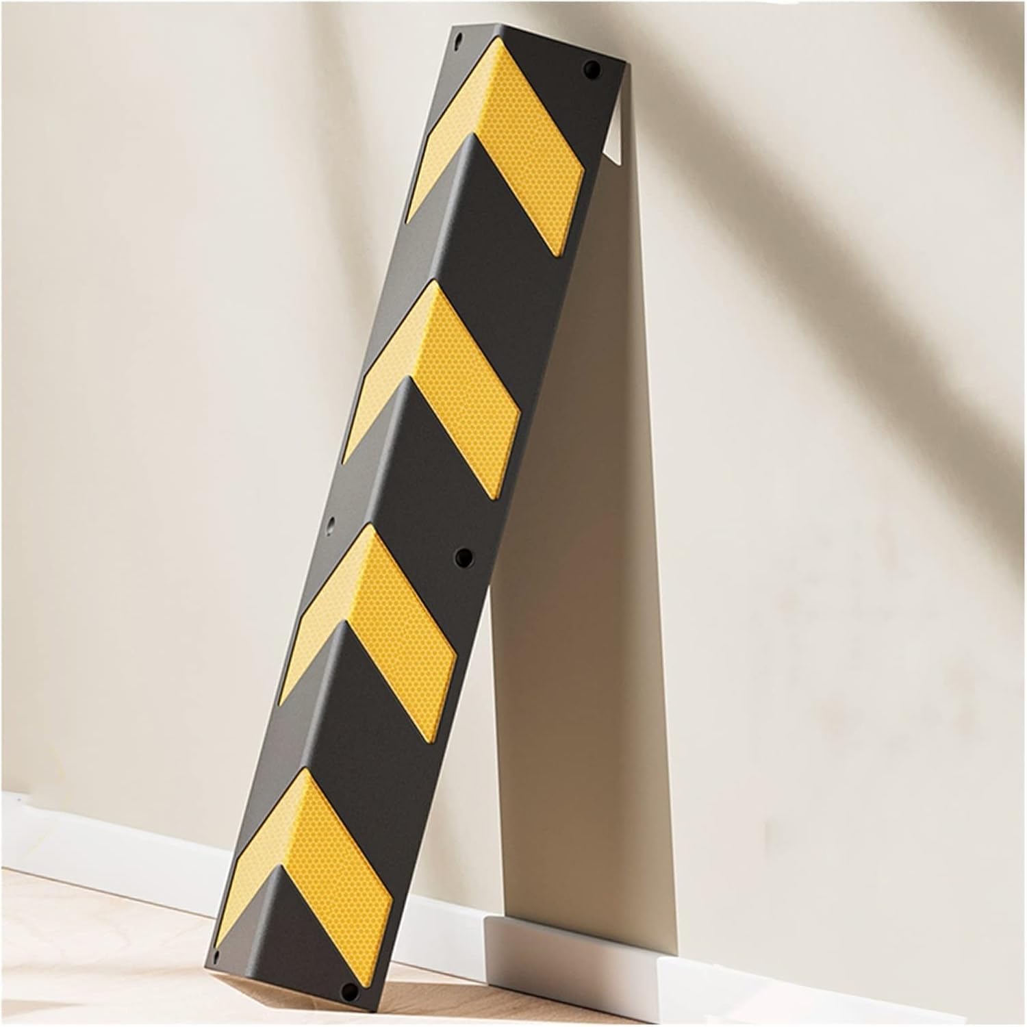 Garage Wall Protection Rubber, L-Shape Corner Guard Reflective Yellow Strip, Car Parking Warehouse Wall Edge(Black+yellow-100cm,2pcs)