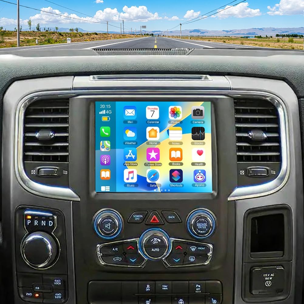 2G+64G Car Radio Upgrade for Ram 1500 Limited 2017 with Wireless CarPlay and Android Auto, 8.4 Inch Touchscreen Android 14 Double Din Car Stereo w/Bluetooth GPS WiFi FM RDS SWC Camera