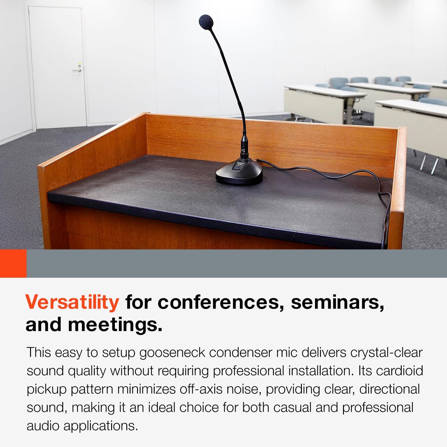 Tascam TM-95GN Desktop Gooseneck Condenser Microphone Black