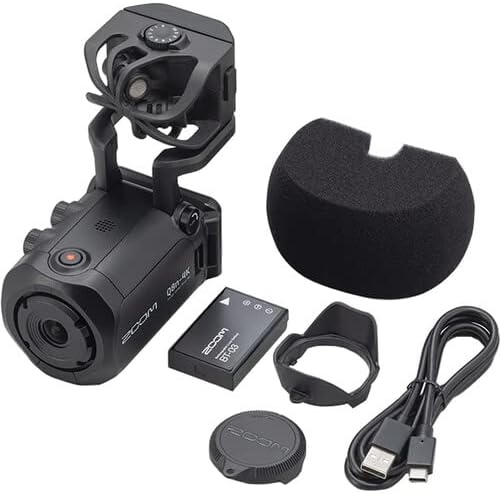 Zoom Q8n-4K Ultra High Definition Handy Video Recorder, Four Tracks of Audio Recording, for Record/Streaming Music, Podcasts + 128GB microSDXC Memory Card + Rechargeable Battery + Accessories – Bundle