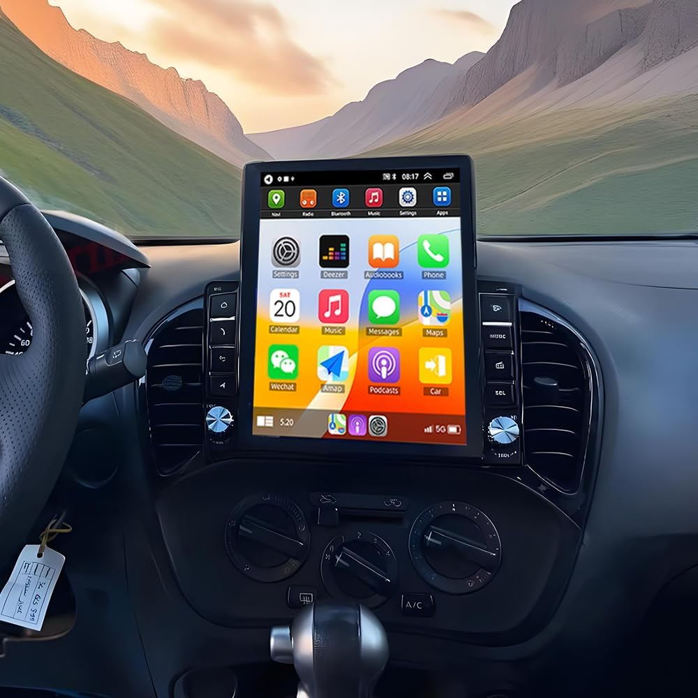 Double Din Car Stereo Radio Upgraded for Nissan Juke Infiniti ESQ 2011-2017 GPS Navi Head Unit 9.7 inch Touch Screen Android 14 Support Wireless Carplay Android Auto-/FM/SWC/WiFi/Bluetooth/Camera