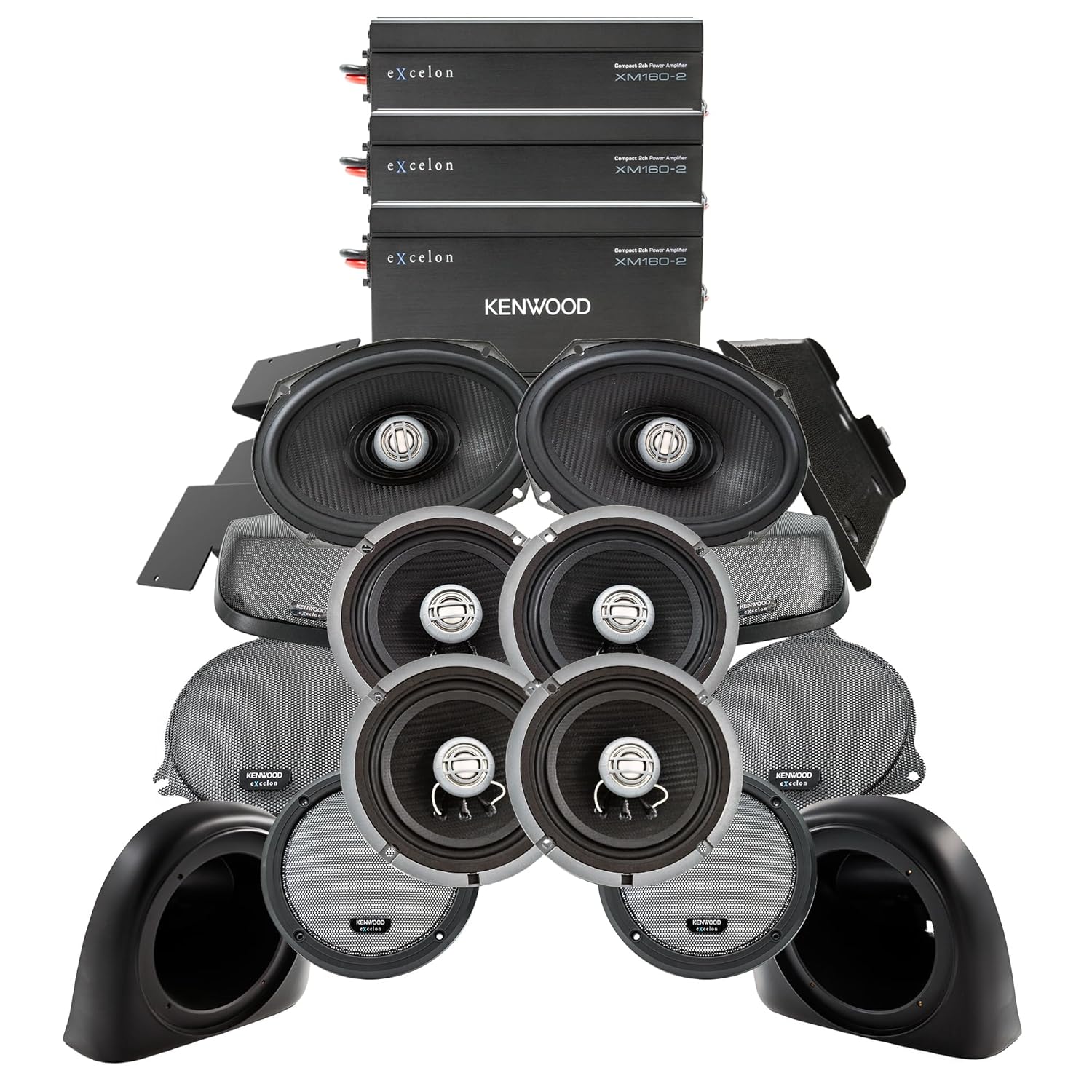 KENWOOD Excelon Motorsports P-HD5SGAC1 Air Cooled MAX Front & Rear Amplifier Package for 2014+ Street Glide Motorcyles