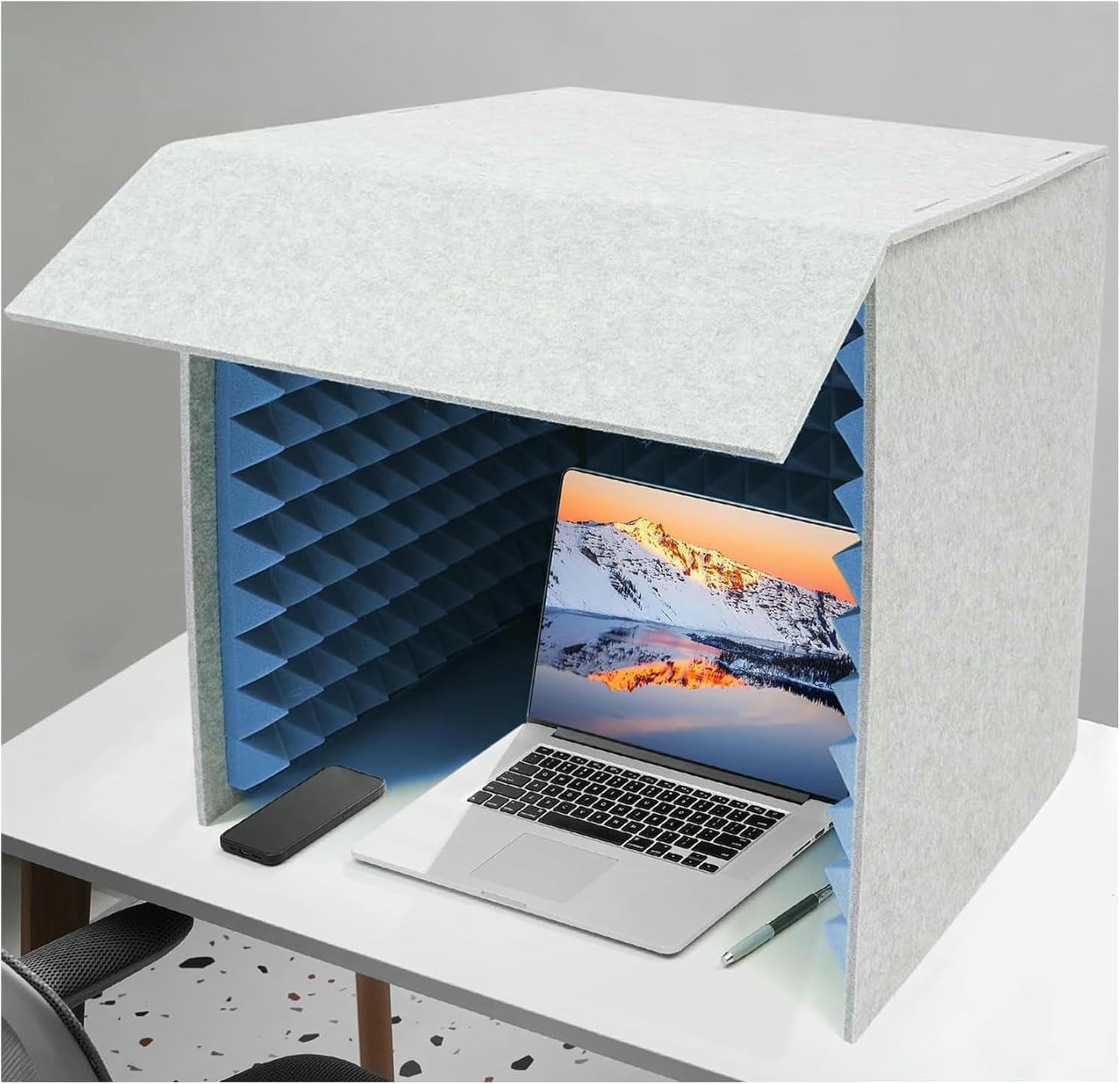 Recording Studio with Sound Absorbing Sponge, 23.6in Desktop Self Made Soundproof Booth, for Home Studio Gaming Streaming