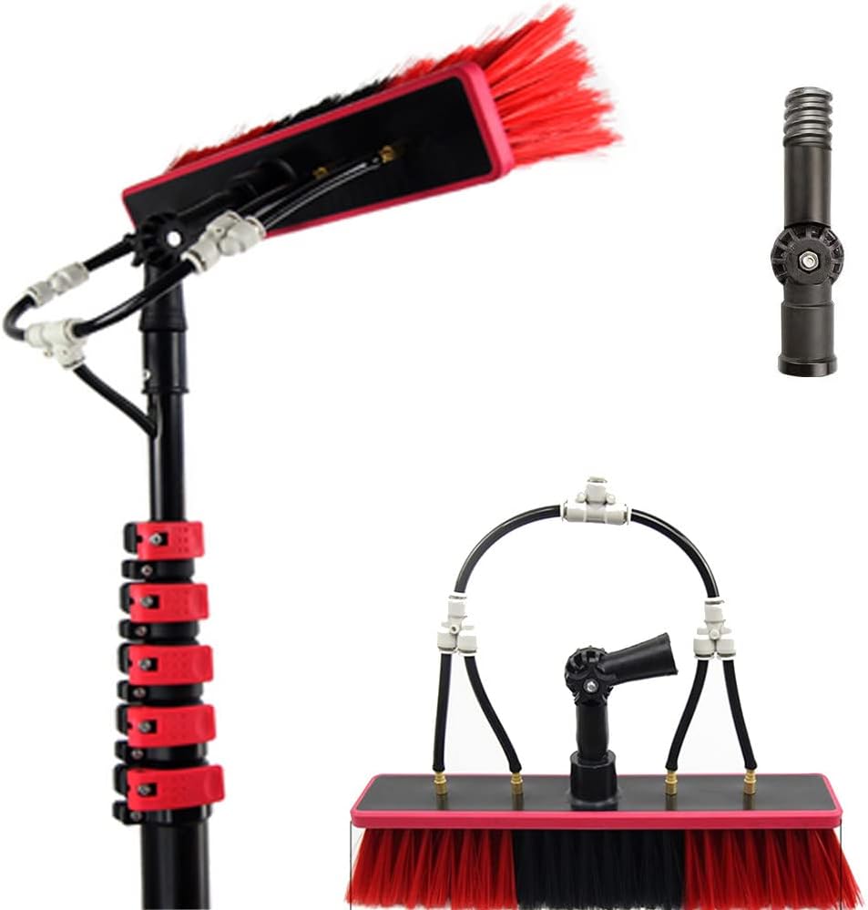 Telescopic Rod Type Photovoltaic Panel Cleaning Brush for Cleaning Bathroom, Kitchen, Patio, Tile, Wall, Wood Floor, Carpet, No Scratch Brush,20FT