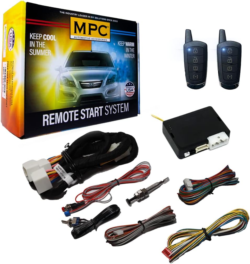MPC Complete 2-Way Remote Start Kit Compatible with Toyota Corolla 2012-2013 G-Key - with T-Harness - Firmware Preloaded - (2) Extended Range 4-Button 2-Way Remotes - Up to 3,000 ft