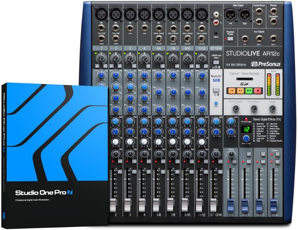 PreSonus StudioLive AR12c Analog Mixer with Studio One Pro Software
