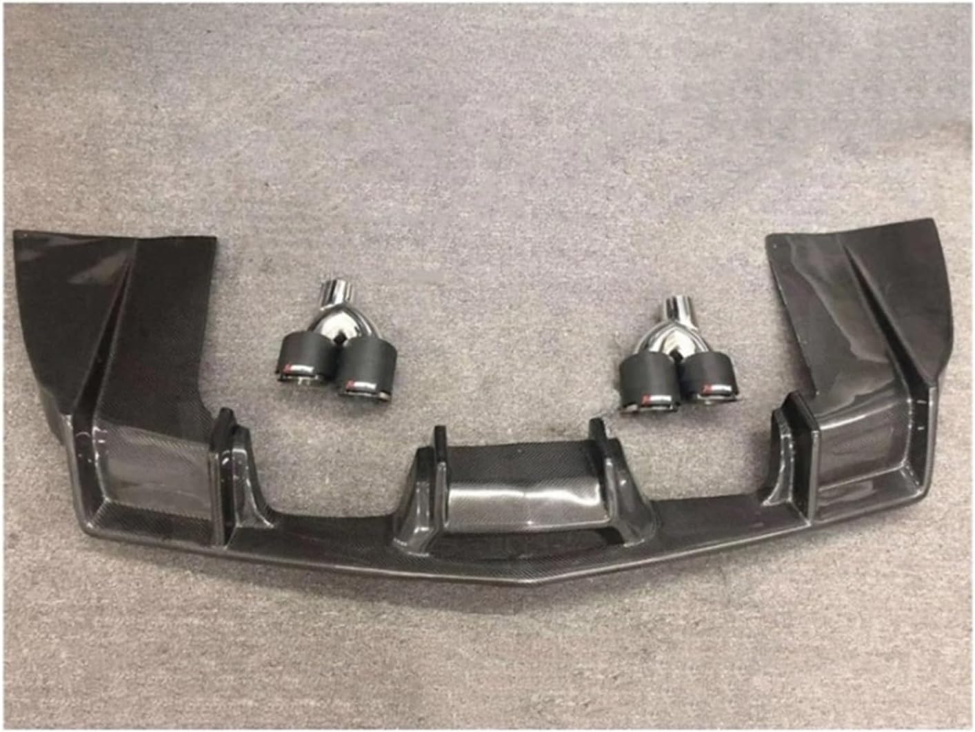 Carbon Fiber Rear Lip Diffuser Splitters With Exhaust Tips, Compatible For Cadillac ATS 2015-2017 Back Bumper Guard Car Styling(With Exhaust Tips)