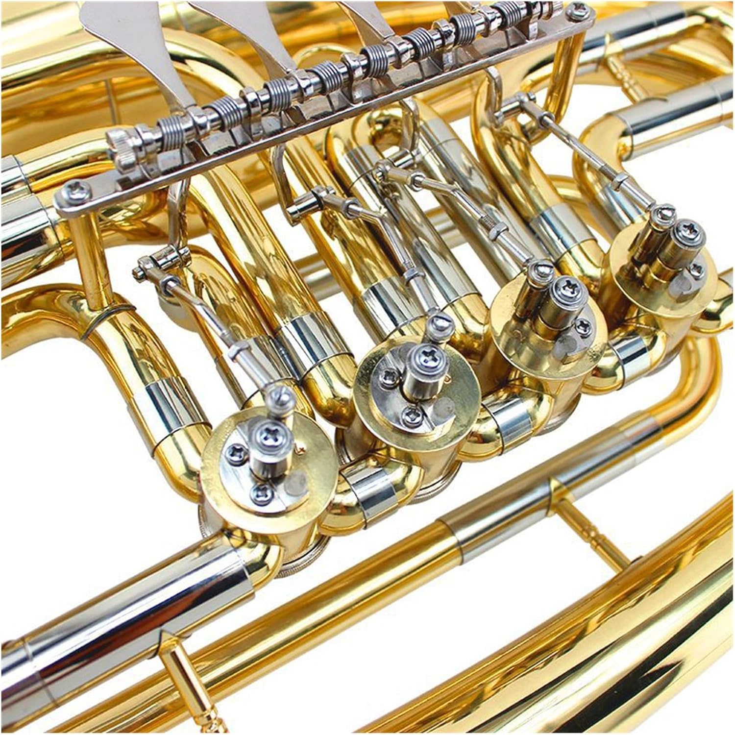 4 Flat Keys Bb Major Euphonium Grand Horn Phosphor Bronze Brass White Tricolor Euphonium All-brass Instrument