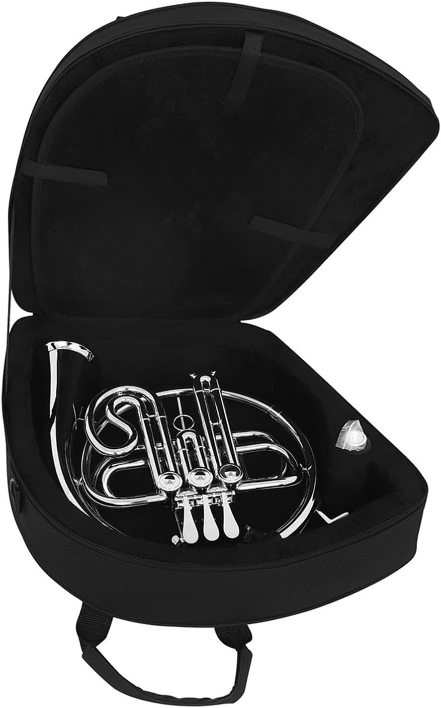 Nickel plated B flat French horn flat 3 keys single row beginner instrument