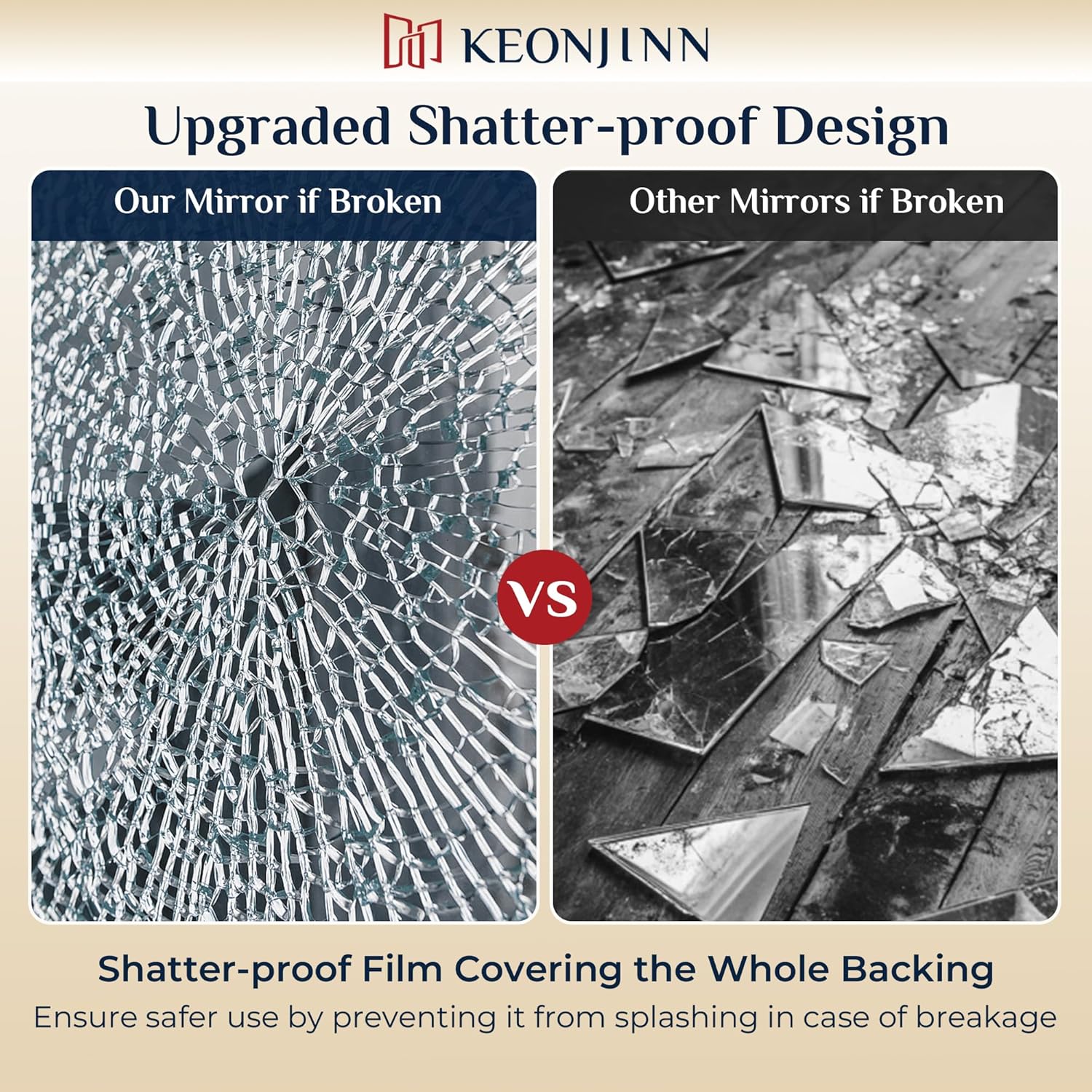 Keonjinn Black Vanity Mirror for Bathroom 20 x 30 Inch, Brushed Framed Rectangle Mirror, Wall Mount Mirrors Square Corner, Modern Farmhouse Bathroom Mirrors for Over Sink(Horizontal/Vertical)