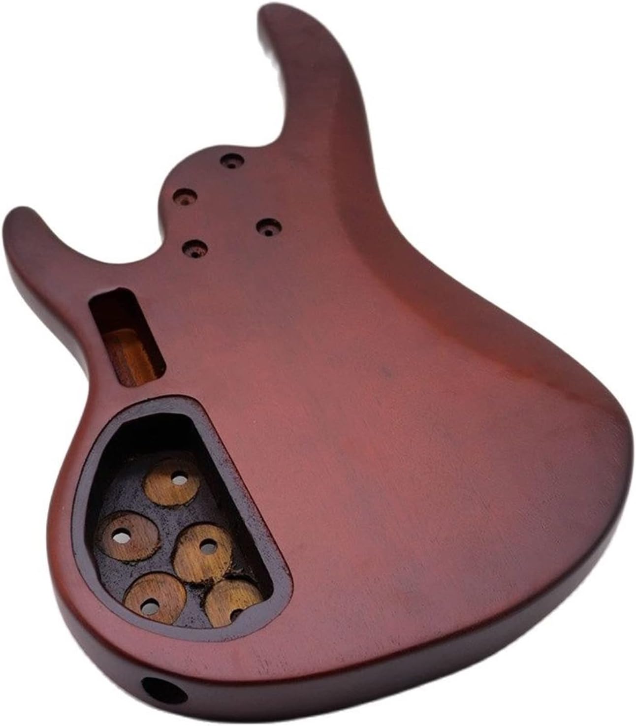 TSTS Hickory Skin Electric Bass Guitar Body Okoume Wood Use with 24 Fret Guitar Neck Guitar DIY Accessory