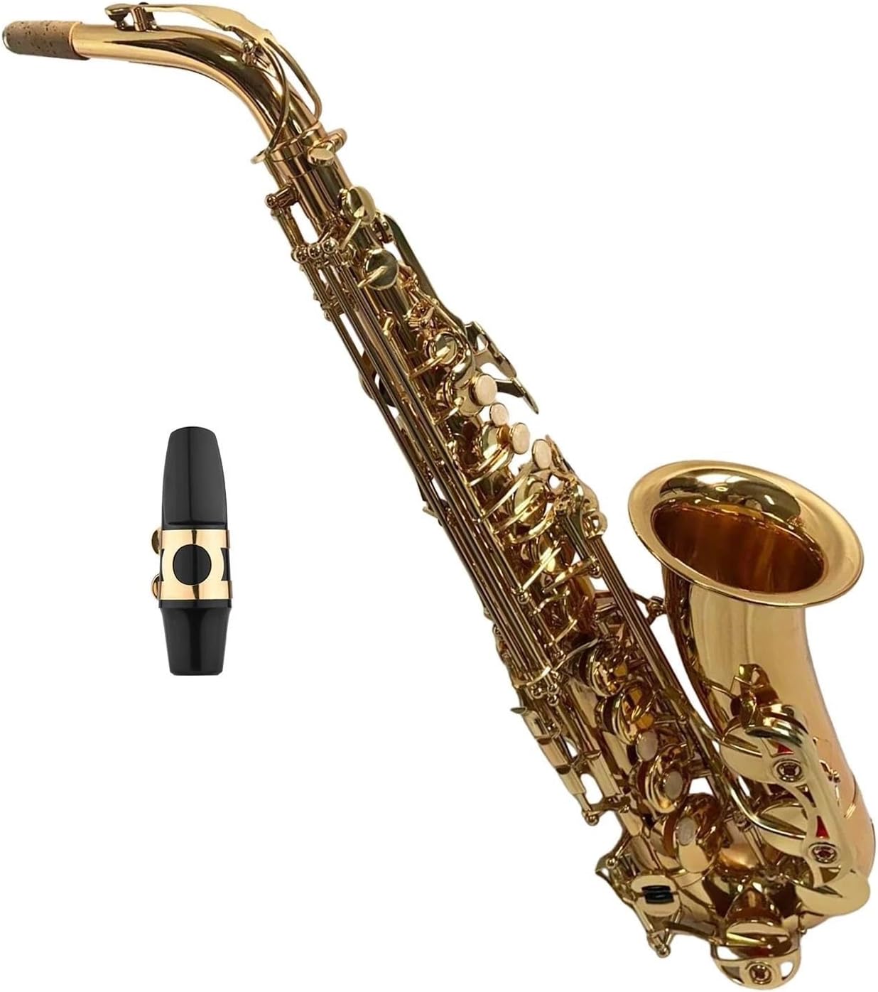 Eb Alto Saxophone Sax Brass Body White Shell Keys Woodwind Instrument Full Set Accessories