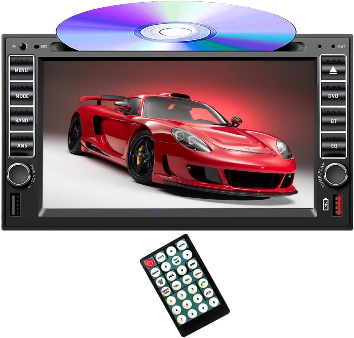 Polarlander 2 Din 7'' Car DVD CD Player Universal Bluetooth Car Radio in Dash 6.5 Inch Touch Screen Car Stereo Audio DVD/USB/SD Player Bluetooth Hands Free