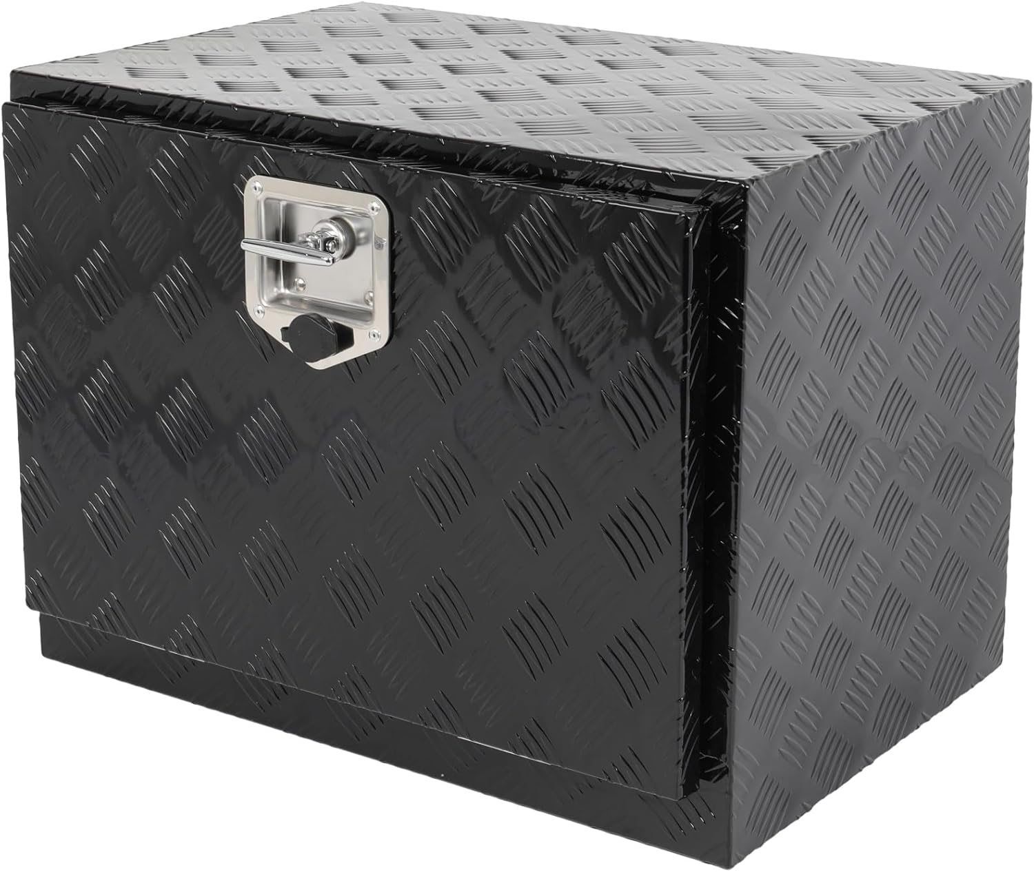 ECCPP 24inch Heavy Duty Aluminum Truck Bed Tool Box, RV Storage Organizer Trailer Storage ToolBox W/Lock & Keys, Underbody Flatbox Truck Car Outdoor Trailer Pickup (Black)