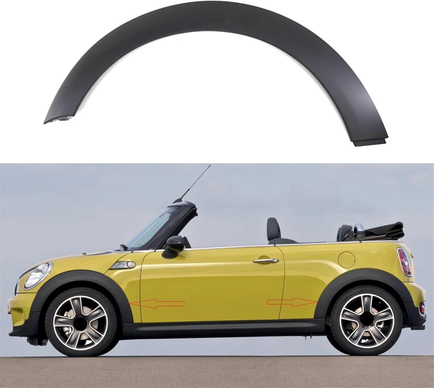 Car Wheel Arch Trim Eyebrow Upper Fender Rubber Cover Auto Fender Parts Exterior Replacement Compatible For BMW Mini R55 R56 R57 R58 R59(1 set 4pcs)