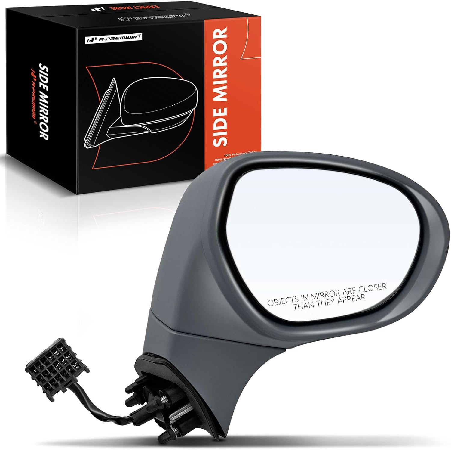 A-Premium Passenger Side Power Door Mirror - Compatible with Buick Envision 2017 2018 2019 2020 - Heated Manual Folding Grey Outside Rear View Mirror w/Turn Signal - Replace# 84144743