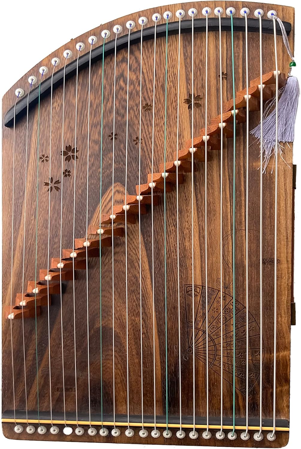 LANDTOM Guzheng Finger Trainer with Full Accessories/Guzheng Code/Backpack, Suitable for Professional/Adult/Beginner/Children 21 Strings (A, strings on bridges)