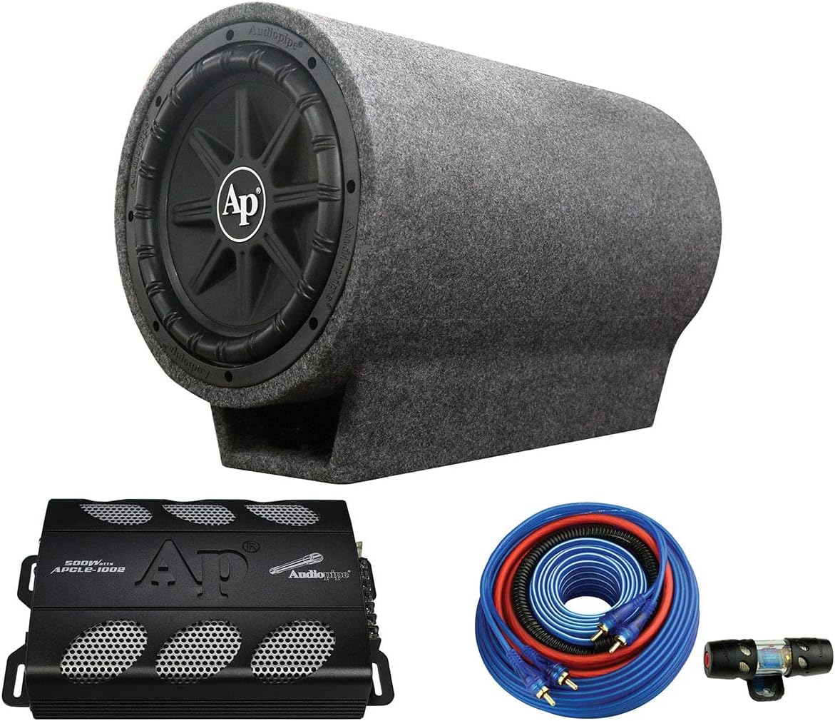 Audiopipe TUBOX1050 10 Loaded Tube Bass Combo - Tspx1050 In Tube / Apcle1002 / Bms1500x