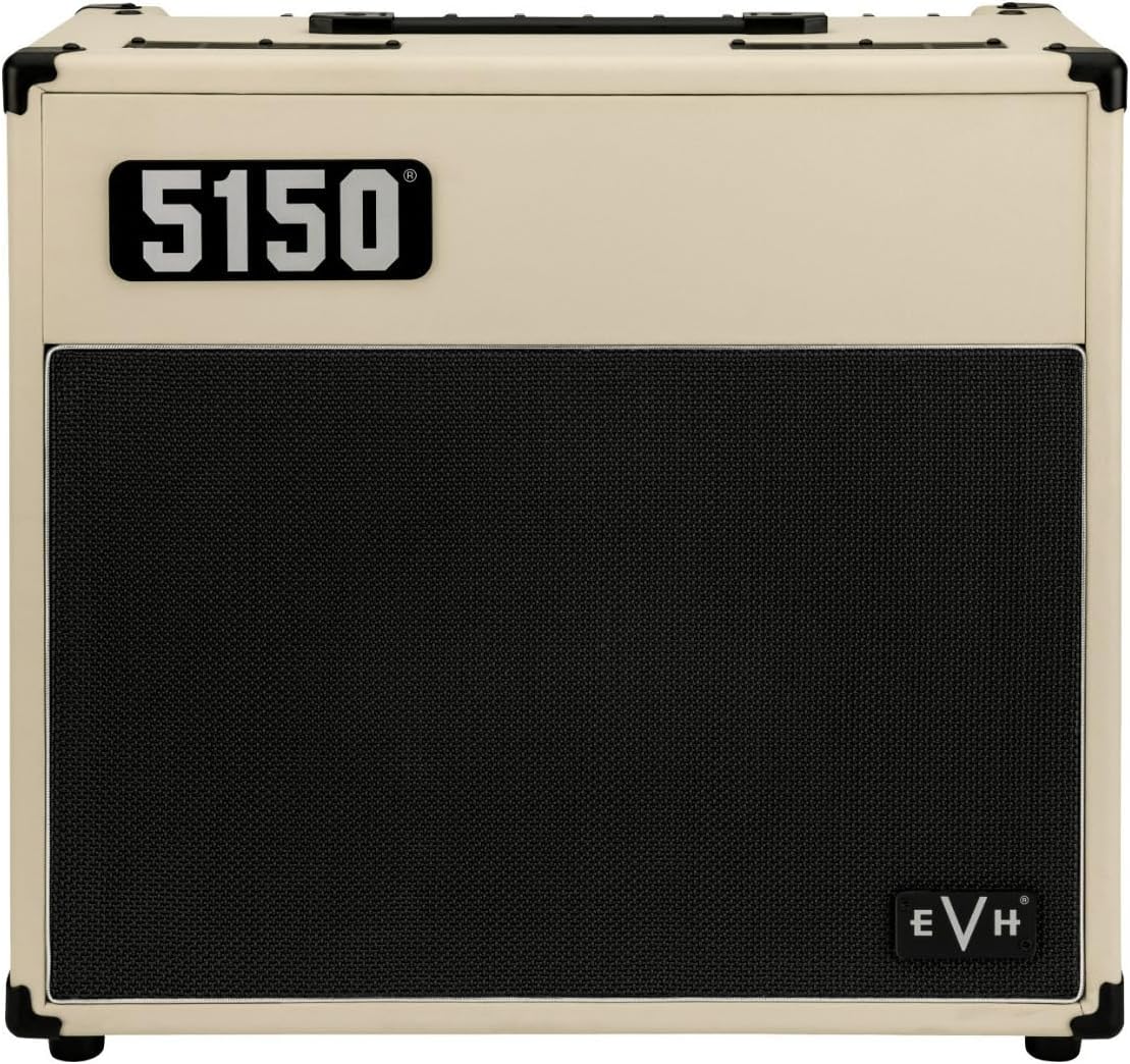 EVH 5150 Iconic Series 15W 1 x 10 Combo Electric Guitar Amp (Ivory) Bundle with EVH Guitar Cable (2 Items)