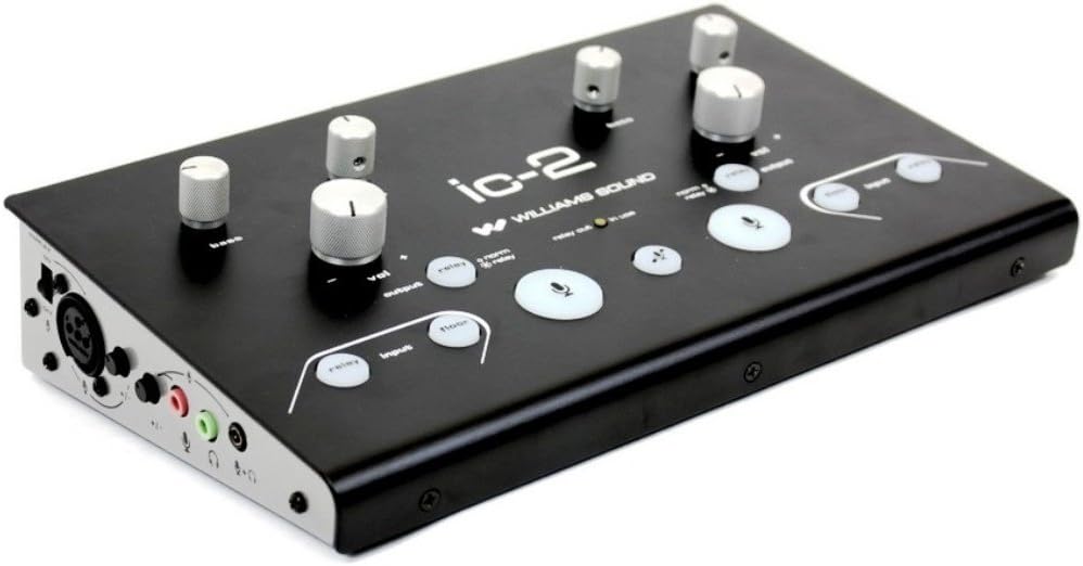 Williams Sound IC-2 Interpreter Control Console, Black and Silver, Built-in distribution amplifier and mini mixer reduce the need for external equipment and greatly simplify setup