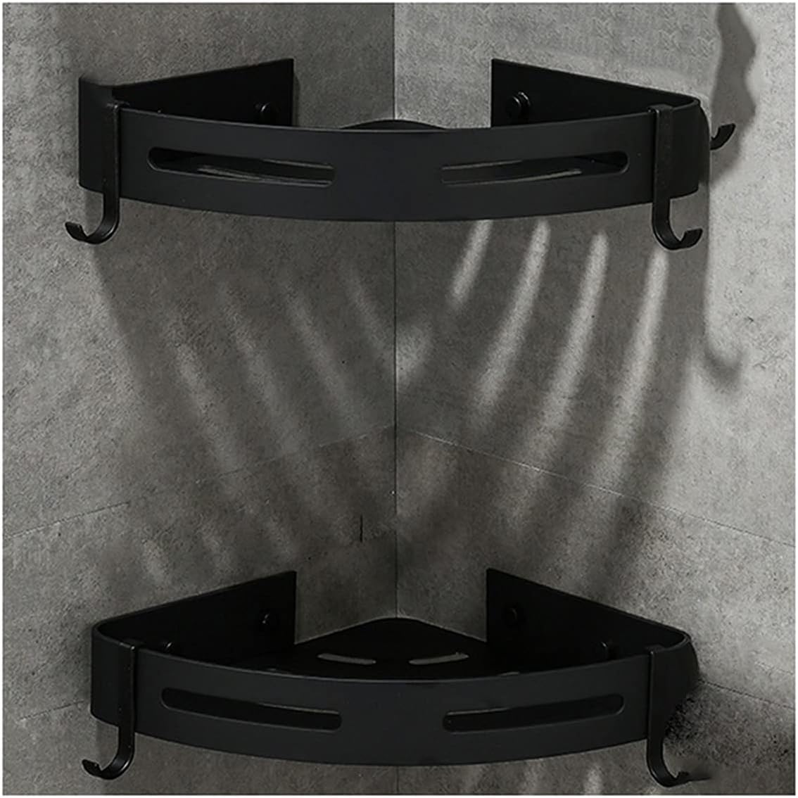 Shower Shelves Bathroom Shelf, Organizer Shower Storage Rack, Corner Rack Tier Toilet Holder No Drill Bathing Accessories (Color : Black)