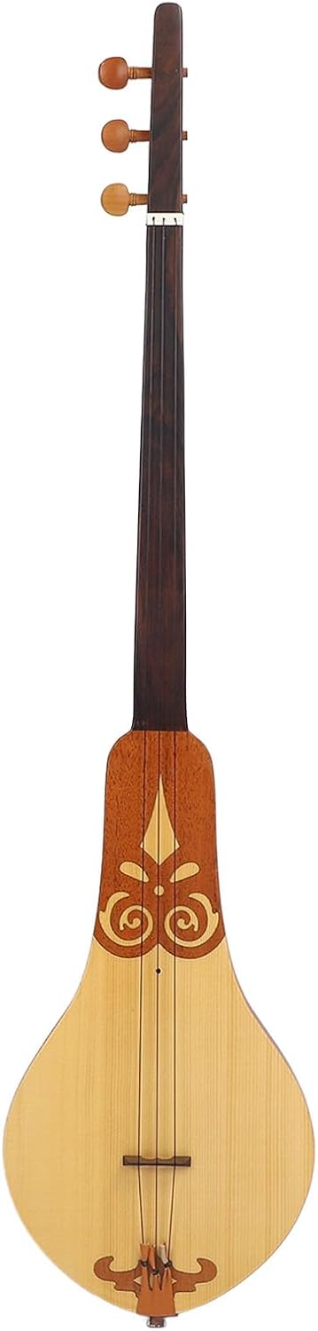 Dulcimer Guitar, Spruce and Mahogany 3 String Dulcimer Guitar Musical Instrument with Storage Bag for Practice Performance