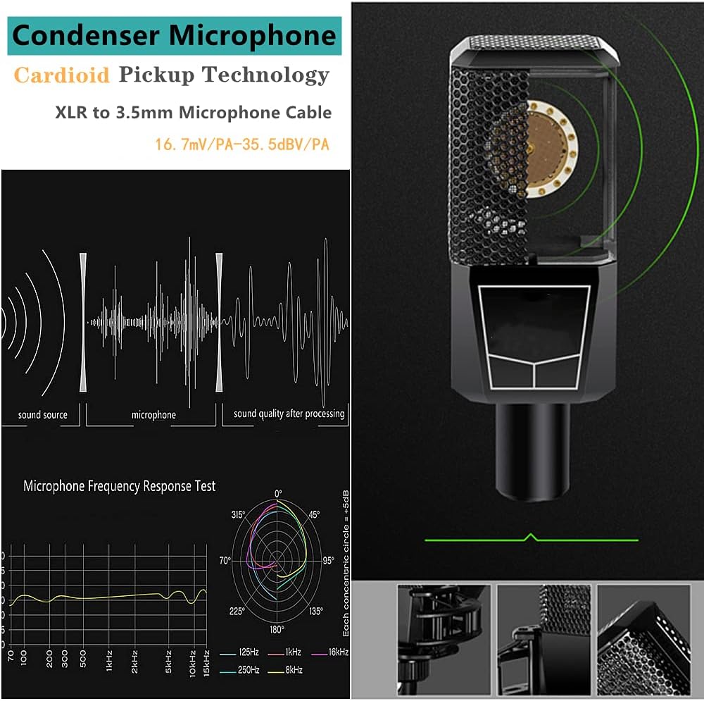 sktome Podcast Equipment Bundle, K300 Sound Card with Podcast Microphone, Audio Interface for Music Recording Karaoke Singing Broadcast (AM200-K300S2)