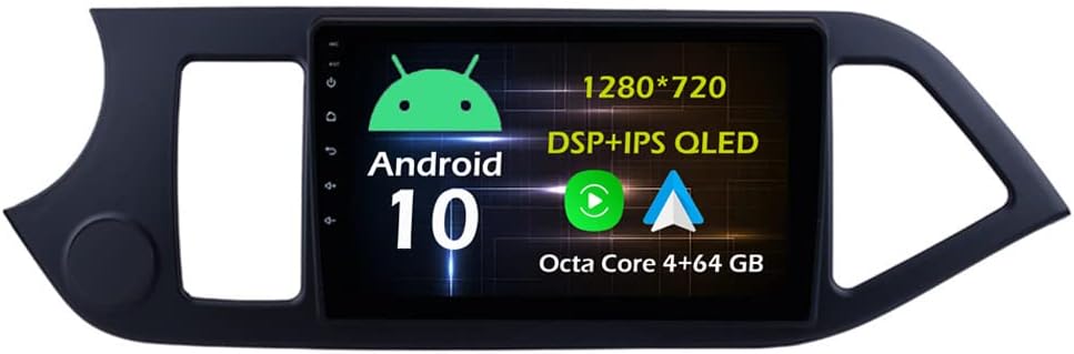 9'' Android Car Stereo Radio for KIA PICANTO Morning 2011-2014 Octa Core Android 10.0 Touchscreen Headunit support GPS Navigation Carplay Android Auto Bluetooth DSP SWC AHD Backup Camera-4+64