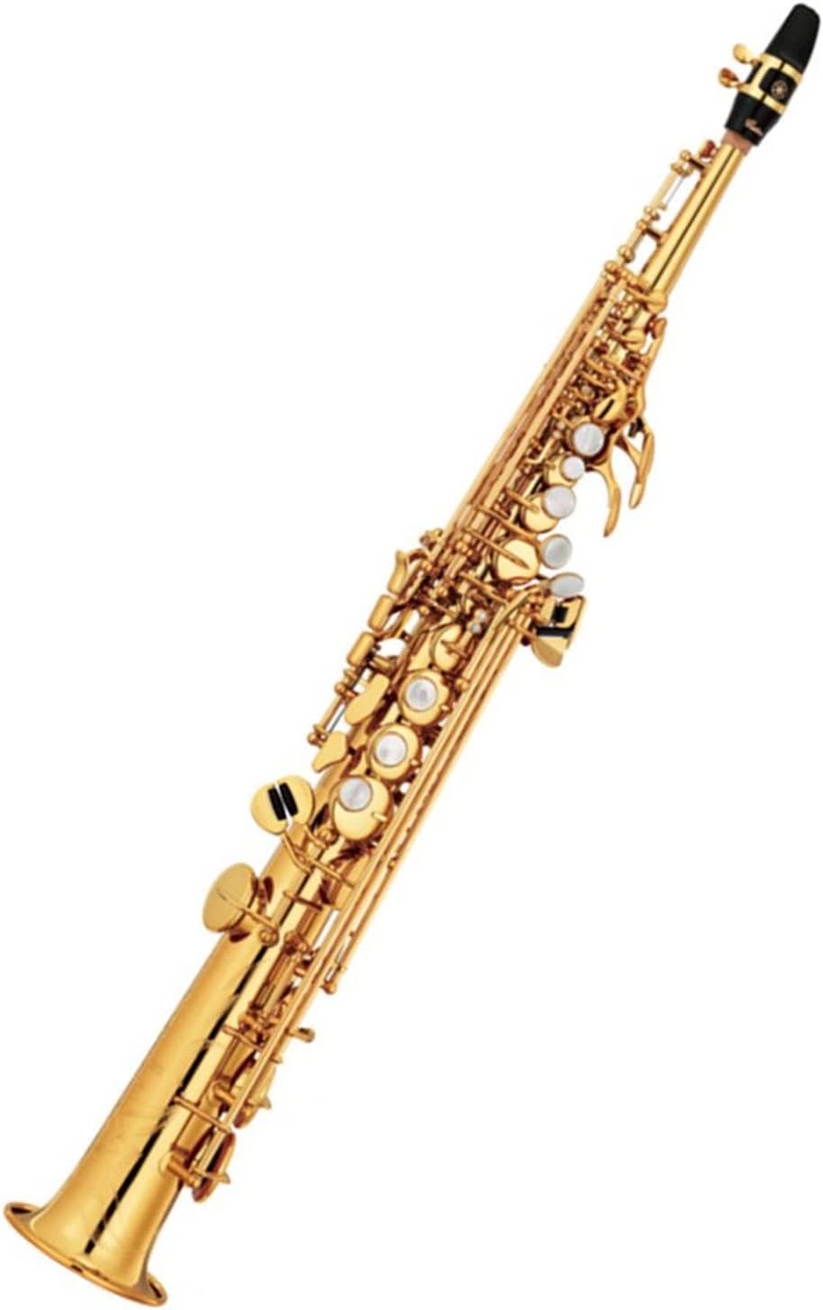 Brass Straight Bb B Flat Sax Saxophone Shell Key Carve Pattern Woodwind Instrument