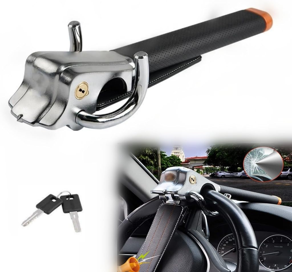 Car Lock Steering Wheel, for Subaru Baja, Anti Theft Car Device, Steering Wheel Lock, Car Security Accessories, Universal Fit, 2 Keys,B-Black