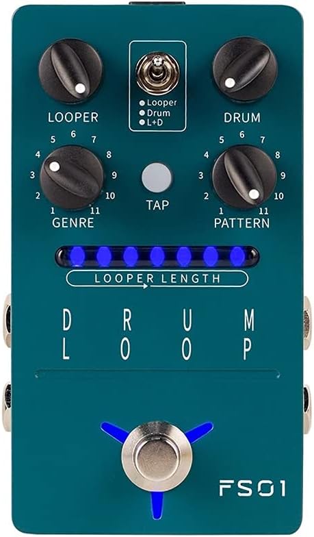 FS01 Drum Loop Machine Looper Guitar Effects Pedal 20Min 11 Different Rhythm Styles
