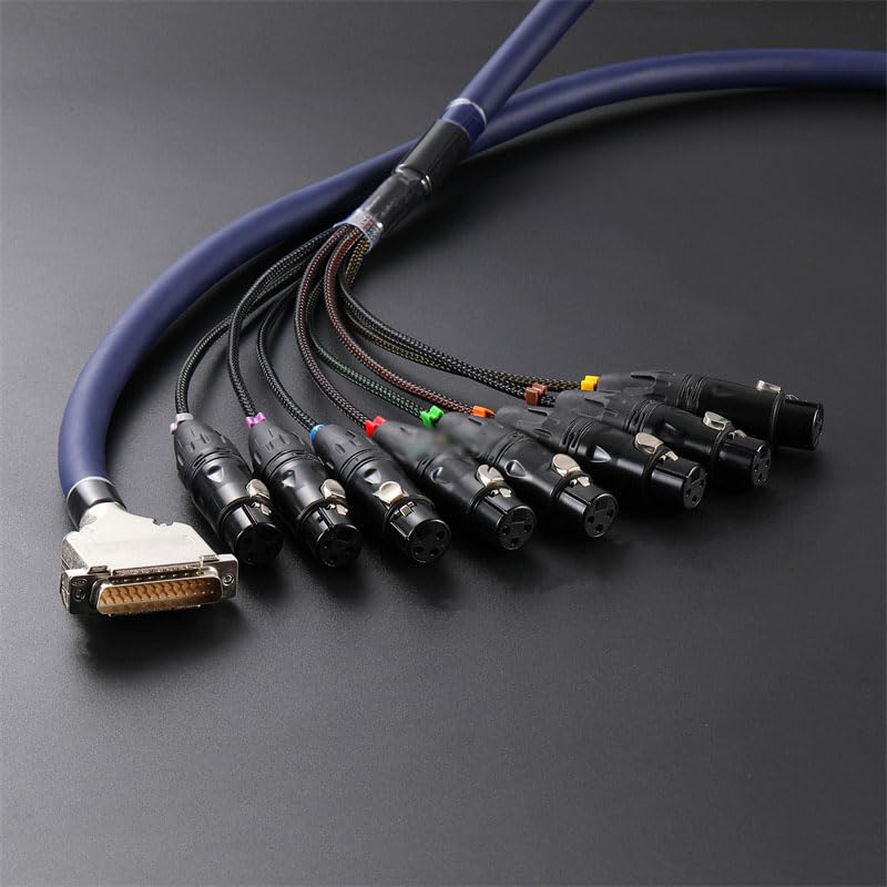 Elecbee DB25 to XLR Male Snake Cable DB25 Male to 8 Channel XLR 3Pin Male D-Sub Snake Cable Patch Bay Interface Modular Cable Recording Sound Card Audio Cable ((15m) 49.21ft)
