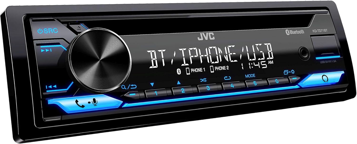 JVC KD-TD71BT - CD Receiver Featuring Bluetooth, Front USB, AUX, Amazon Alexa