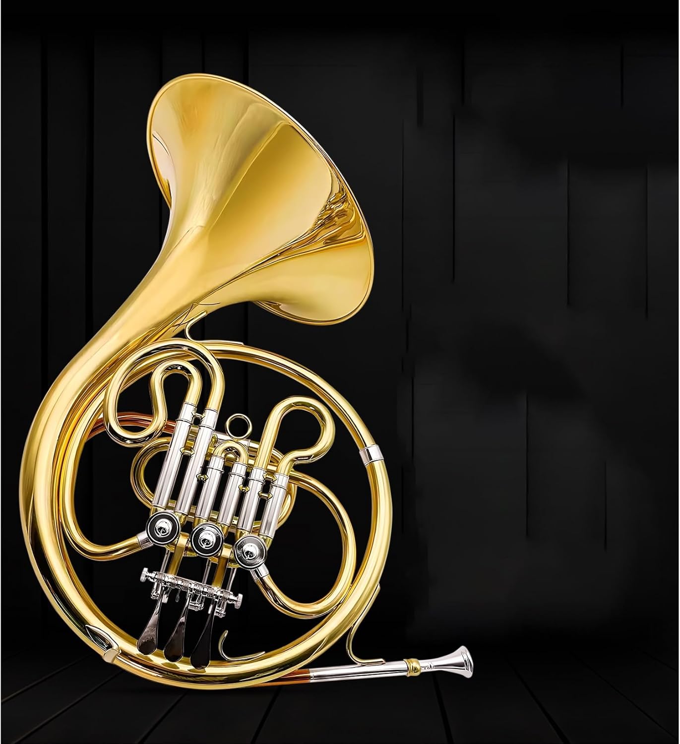 Brass French Horn B Flat/F Tune Three-key Integrated Single French Horn Beginner Professional Performance Examination Band