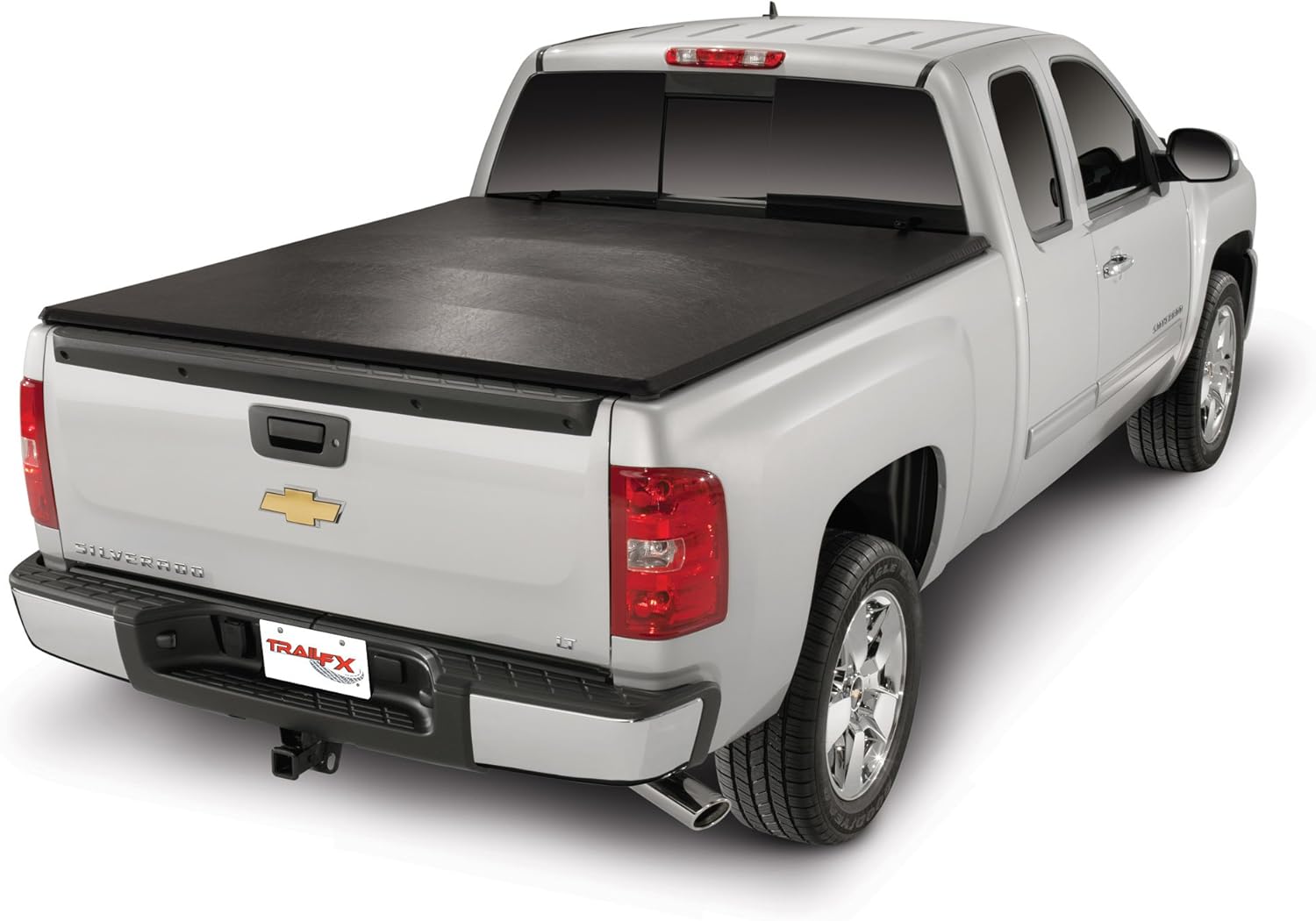 TrailFX Soft Tri-Fold Tonneau Cover Fits Ford F-150 6.5 Ft Bed 2004-2008 Black Vinyl with Aluminum Rails Lockable Tailgate Handle Clamp-On Installation Weather Resistant TrailFX TFX3003