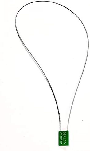 Green Galvanized Steel Lock Seals - Self-Lock Pull Tight Adjustable Metal Cable for Truck Doors, Trailers, Cargo, Containers - 40” Long, 1/5” Thick, 5mm (50ct)