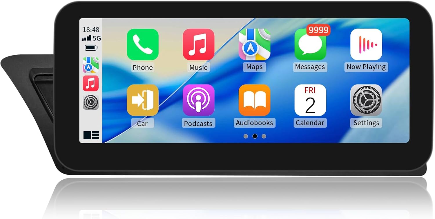 Wireless CarPlay/Android Auto 10.25 Inch Touchscreen for Audi A4 (2009-2015) with 2GMMI, Car Radio Receiver, Multimedia, Bluetooth, Car Stereo, Navigation