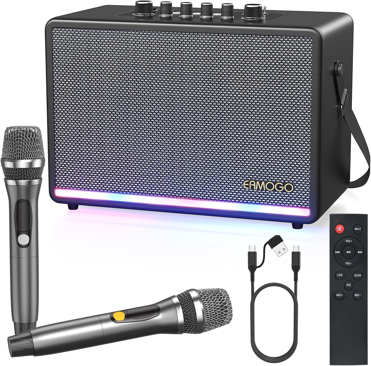 UHF Wireless Microphone1/4‘’Output, for Karaoke, Church, Speech, Wedding, Party Singing(160 ft Range)-Auto Connect