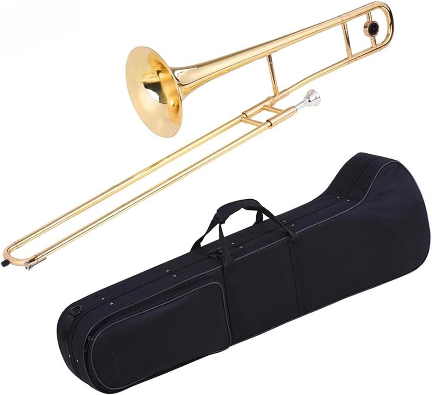 Professionals euphonium Tenor Trombone Brass Gold Lacquer Bb Tone B Flat Wind Instrument With Cupronickel Mouthpiece Stick Cas