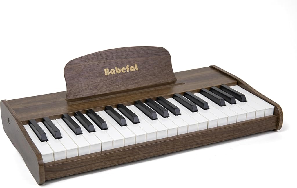 Kids Piano Keyboard 37 Keys Digital Piano for Kids Mini Musical Instruments Wooden Pianos Toy for 4+ Years Old Girls and Boys Birthday Gift Walnut (Walnut)