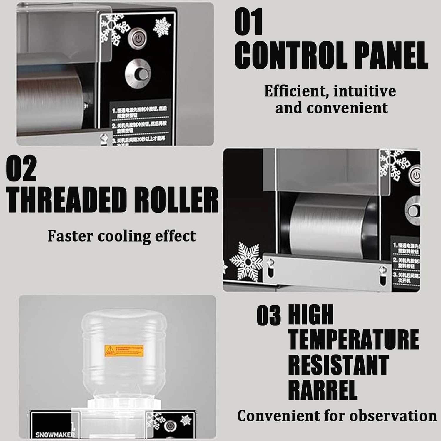 Commercial Ice Maker, Electric Flake Ice Shaving Machine, Stainless Steel Ice Crusher for Ice Cream Shop, 1200W