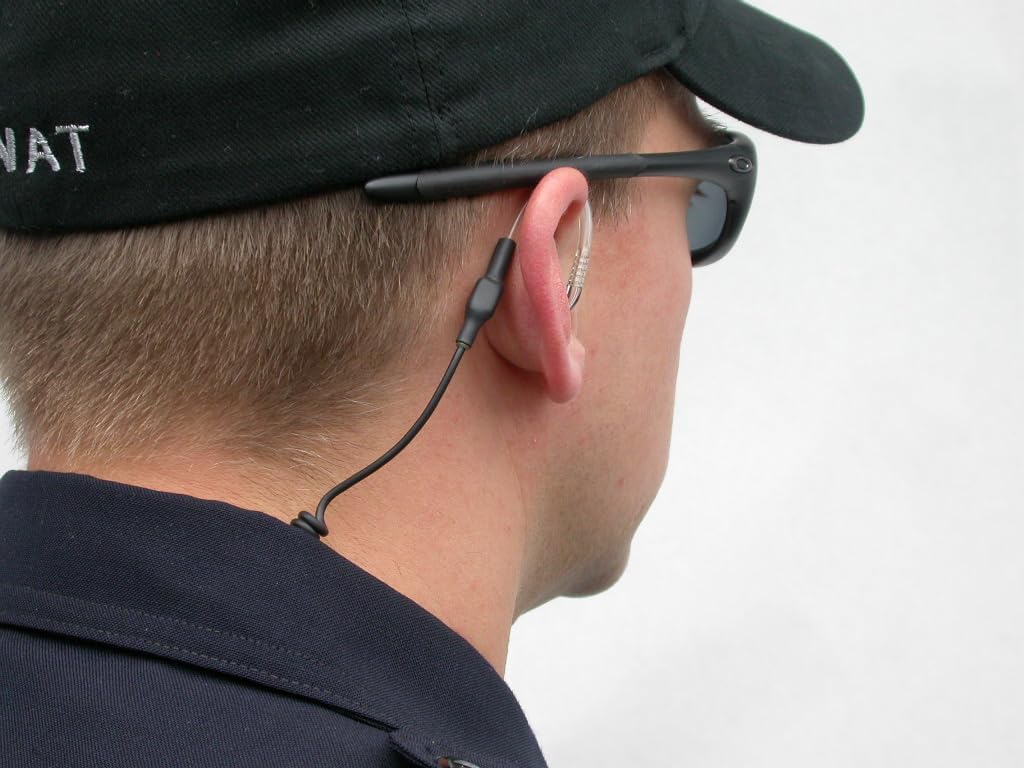 SoundWaves® by PCL Receive Only Premium Tactical Earpiece with 3.5mm Jack, Attaches Directly to Speaker Microphone. Attaches Directly to Police Radio Shoulder Mic. (Right Standard)