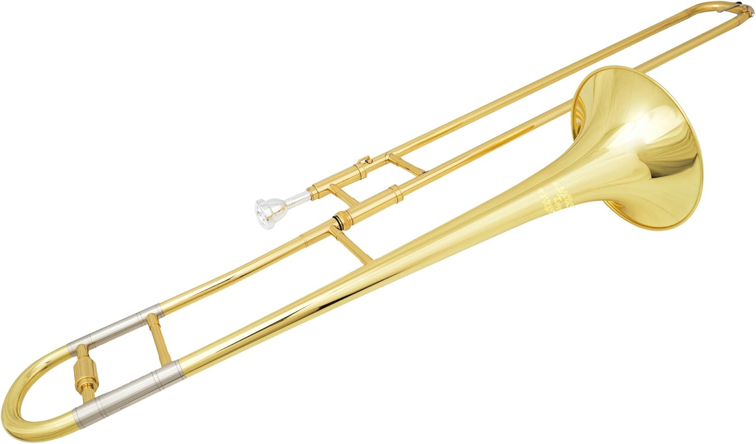 Glory GTD-2 B Flat Brass Trombone with Case & 12C Mouthpiece,Gold Finished,Tenor Trombone