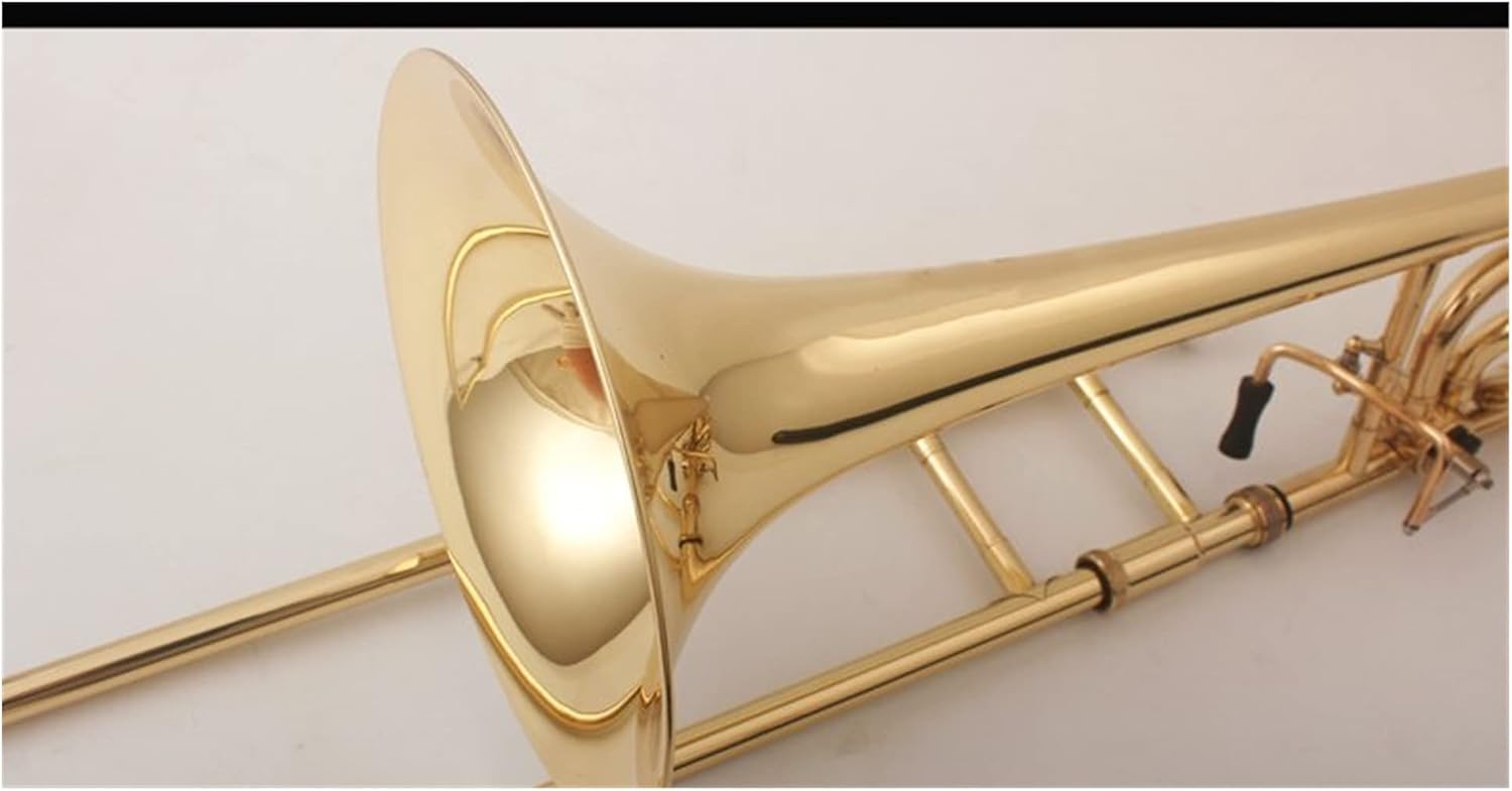 Student Trombone Professional Tenor Trombone B Flat Turn F Transposition Trombone Lacquer Gold with Accessories Trombone Kit