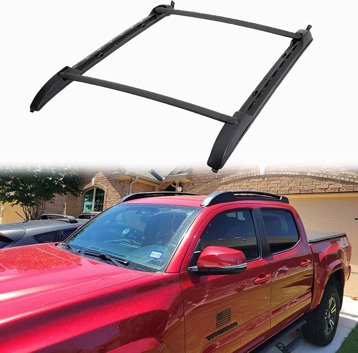 Roof Rack Cross Bars for 2005-2023 Toyota Tacoma Double Cab - Aluminum Roof Rails Crossbar for Cargo Canoe Bike Kayak Snowboard - Rooftop Cargo Carrier Luggage (Not for Access Cab)