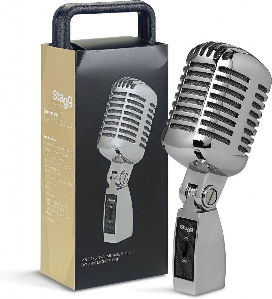 Stagg SDM100 CR Dynamic Microphone, Silver