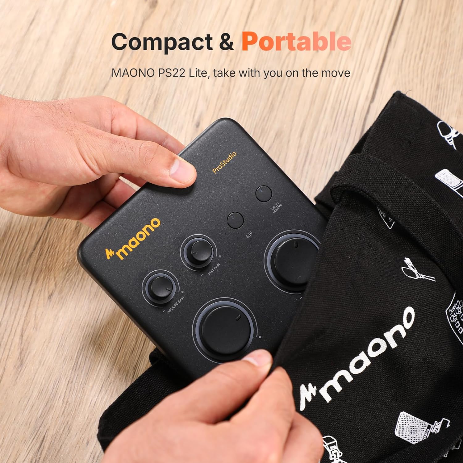 MAONO USB Audio Interface Bundle: Interface with XLR Microphone Headphone 24-bit/192kHz LOOPBACK ASIO Driver for Recording Music Home-Studio Guitar Podcast Streaming PC DAW(PS22+PD100+MH700)