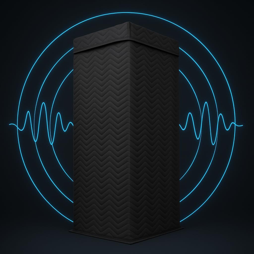 Portable Vocal Booth - Studio Grade Echo-Free Recording Booth for Voiceover, Podcast & Singing, Home Studio/Sound Isolation Booth with Light & Travel Bag (ZIGZAG-BLK, L)