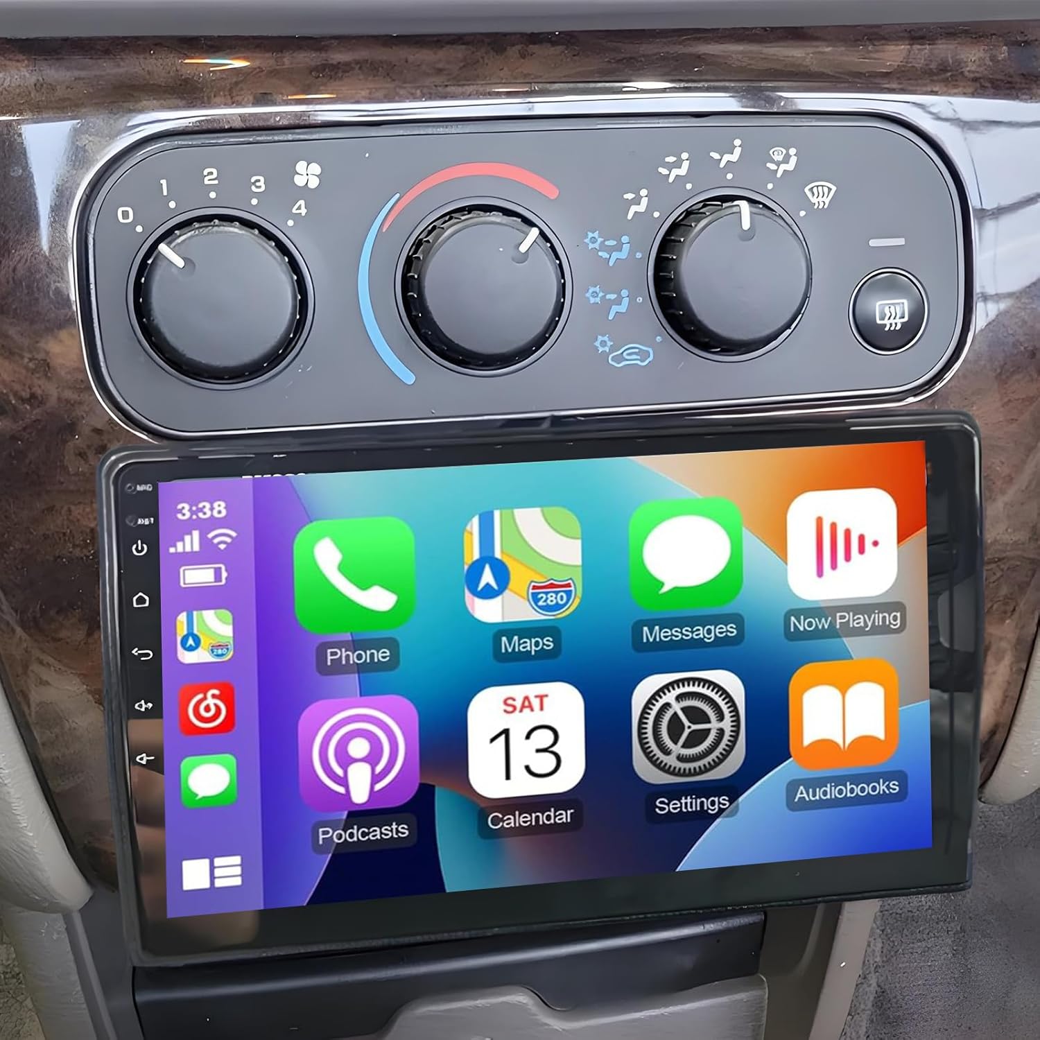 PHEZEN 9 inch Touchscreen Car Stereo Fit for Chrysler Sebring 2001-2006, Android 13 Double Din Car Radio with Carplay & Android Auto in-Dash Navigation BT Mirror Link WiFi Backup Camera 2+32G